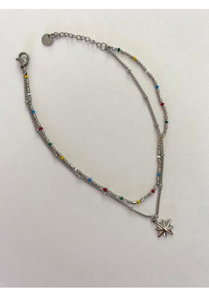 Çelik Silver Ikili Renkli Kuzey Yıldızlı Halhal indirimleri