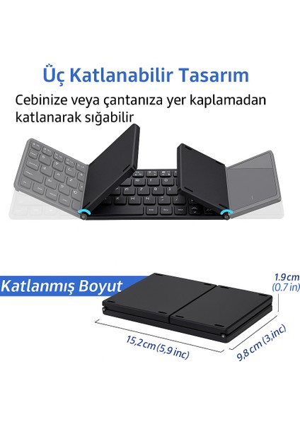 Windows Ios Android Tablet Telefon Için Taşınabilir Mini Katlanır Kablosuz Bluetooth 5.1 Klavye indirimleri