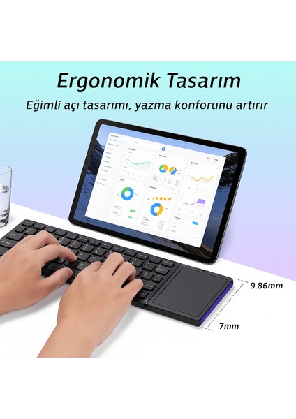 Windows Ios Android Tablet Telefon Için Taşınabilir Mini Katlanır Kablosuz Bluetooth 5.1 Klavye