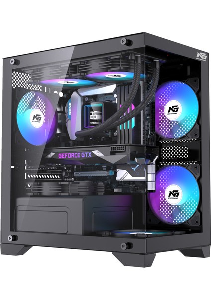 Orion Elite 4x Tuştan Değişen Rgb Fanlı M-Atx Boş Bilgisayar Kasası Siyah