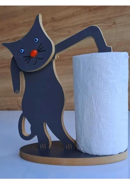 Demonte Ahşap Kedi Figürlü Ofis Banyo Mutfak V.s. Için Kağıt Havluluk modelleri