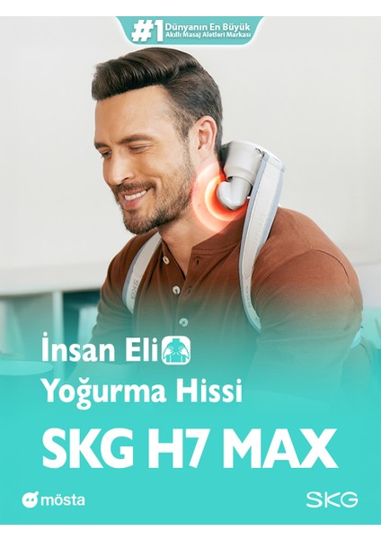 H7 Max Boyun ve Omuz Masaj Aleti, Insan Eli Yoğurma Hissiyatı, Geleneksel Shiatsu Masaj Terapisi, Fototerapi, Yoğurucu Derin Doku Masajı,4 Termoterapi-Isıtma Seviyesi