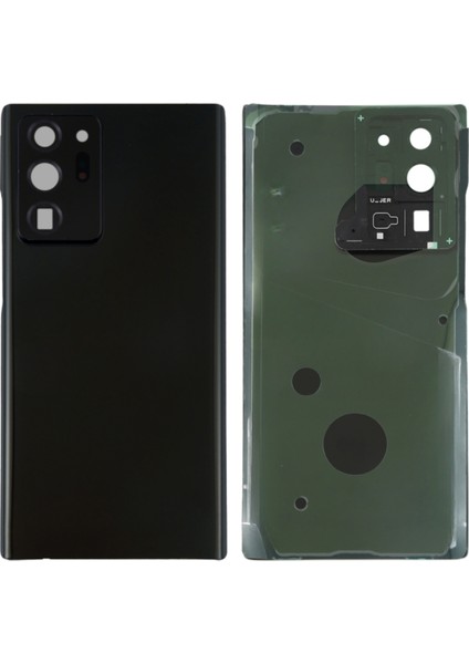 Samsung Galaxy Note 20 Ultra Uyumlu Geniş Kamera Camlı Batarya Kapağı (Siyah) NT-114575