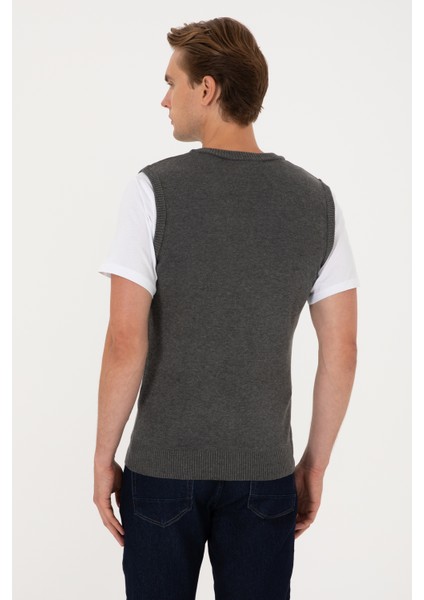 Erkek Antrasit Melanj Süveter 50316843-VR081 indirimleri