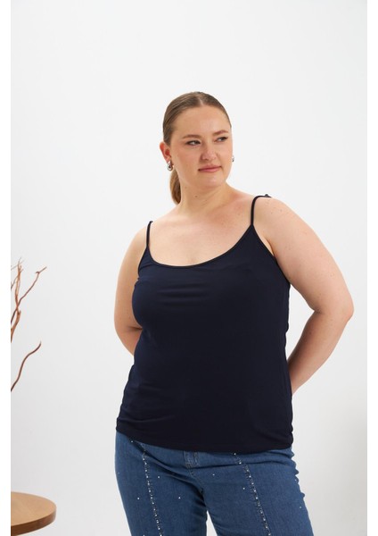 Büyük Beden Askılı Atlet Lacivert fiyatları