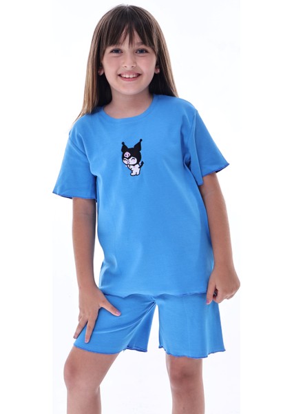 Ribana Beybi Overlok Detaylı Kuromi Nakışlı Alt-Üst Takım modelleri