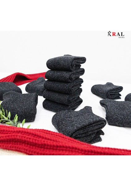 Kral Bayan Çorap (12 Çift) Kışlık Yün Çorap Lambswool (Özel Kuzu Yünlü) Kadınlar Için Termal Özellikli indirimleri