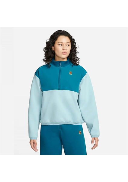 court Dri-Fıt Heritage Yarım Fermuarlı Kadın Tenis Ceketi DX1125-442
