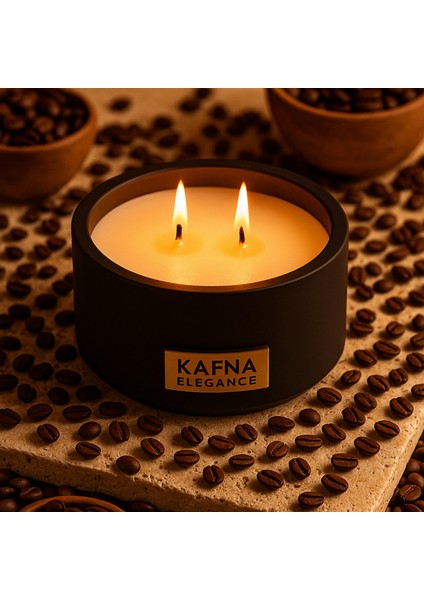 Kahve Kokulu Siyah Beton Mum – %100 Soya Wax, El Yapımı, Doğal Vegan Mum fırsatları