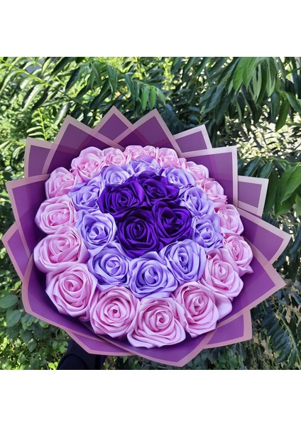 30 Lu LED Işıklı Solmayan Gül Buketi Isteğe Göre Tasarım