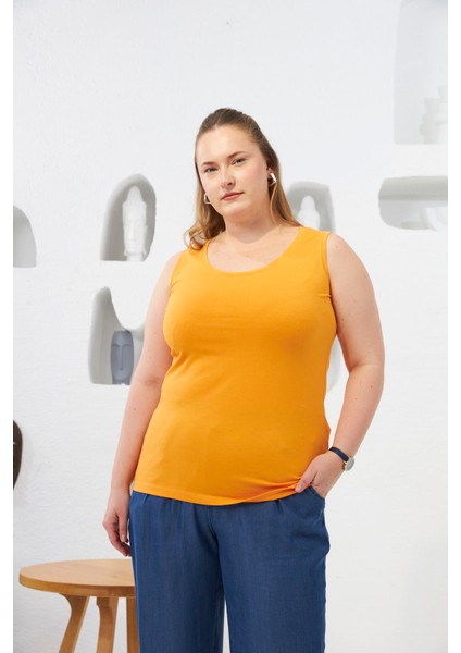 Büyük Beden Atlet Turuncu