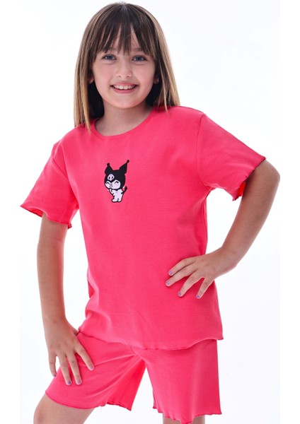 Ribana Beybi Overlok Detaylı Kuromi Nakışlı Alt-Üst Takım indirimleri