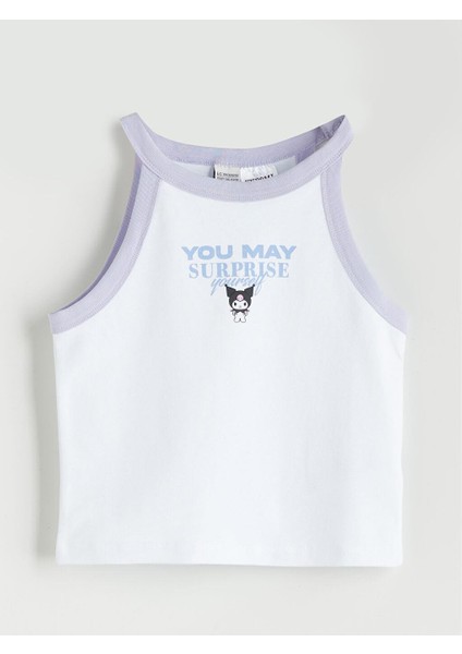 Halter Yaka Kuromi Baskılı Kız Çocuk Crop Atlet (S5)