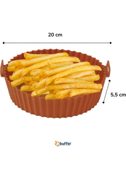 Renkli Isıya Dayanıklı Yıkanılabilir Silikon Fırın ve Airfryer Yuvarlak Model Pişirme Matı 20 cm modelleri