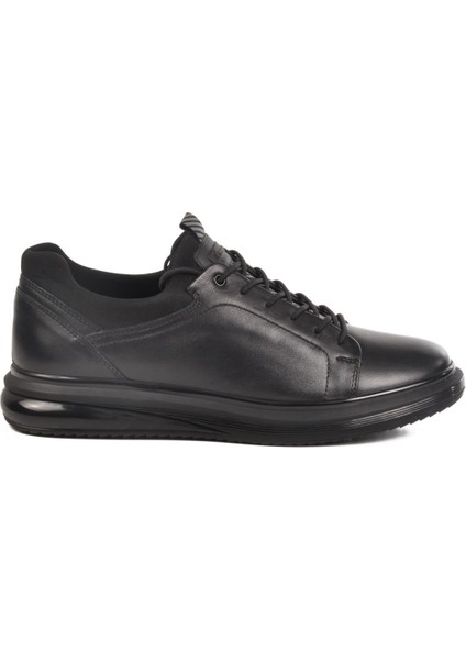 152-19596 M Siyah-Siyah Hakiki Deri Erkek Sneaker modelleri