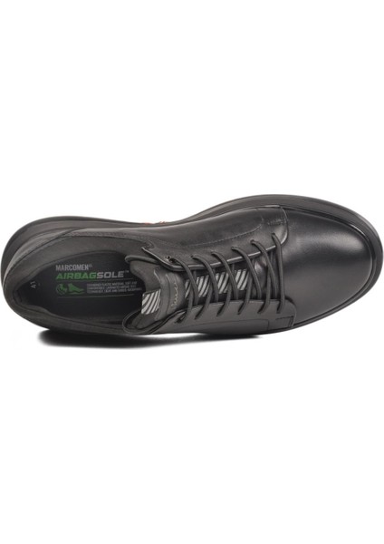 152-19596 M Siyah-Siyah Hakiki Deri Erkek Sneaker fırsatları
