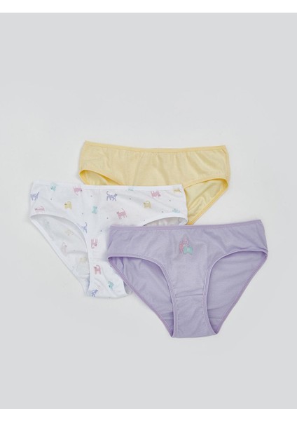 Baskılı Kız Çocuk Külot 3'lü (S5)