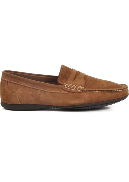 Kazar 3Y0113-163 M Toprak Nubuk Hakiki Deri Erkek Loafer modelleri