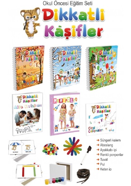 Dikkatli Kâşifler Okul Öncesi Eğitim Seti 3-4 Yaş