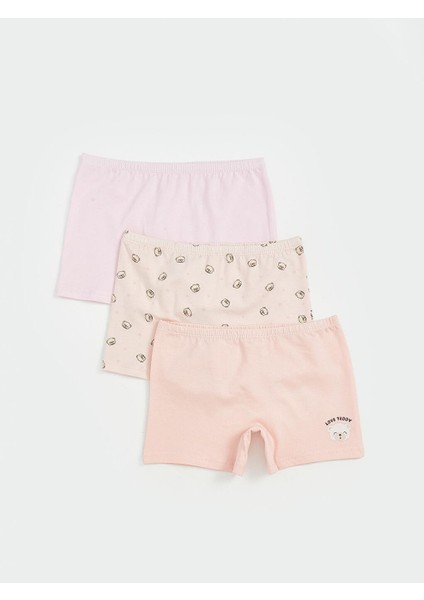 Ayı Teddy Baskılı Kız Çocuk Boxer 3'lü (S5)
