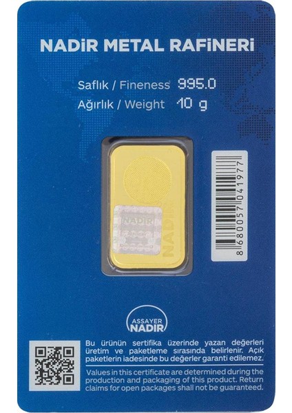 10 gr 24 Ayar Nadirgold Gram Altın fiyatları