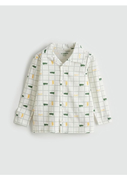 Gömlek Yaka Ekose Desenli Uzun Kollu Erkek Çocuk Pijama Takımı (W5) fiyatları