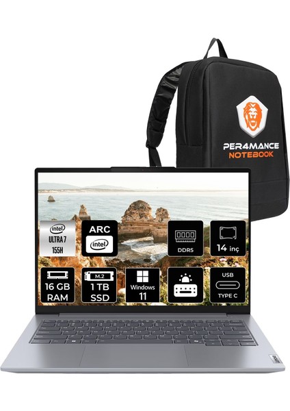 Thinkbook 14 Gen 7 Intel Core Ultra 7 155H 16GB 1tb SSD 14" Fhd+ Windows 11 Pro Taşınabilir Bilgisayar & Per4 Çanta 21MR0050TRP388