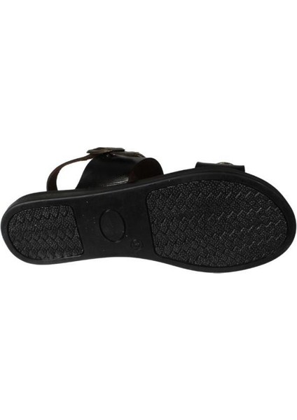 Yazkış Kadın Siyah Taba Cilt Üzeri Altın Detaylı Sandalet fırsatları