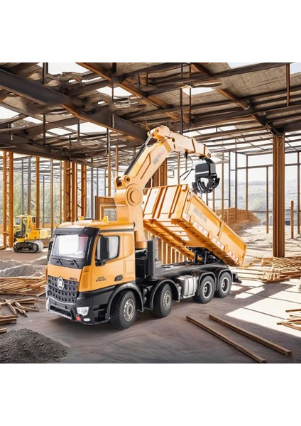 Huına 1538 1/14 26CH 8x4 Damperli Kamyon Rc Kumandalı Iş Makinesi 3 Farklı Tutma Kollu Kepçeli Rc Model Kereste Kamyonu - 2.4g Full Fonksiyon Sesli&ışıklı indirimleri
