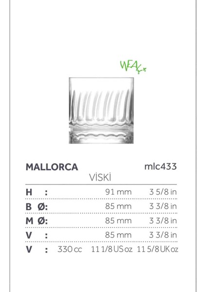 Mallorca 6" Lı Viski & Meşrubat Bardağı (Eşsiz Tasarım) modelleri