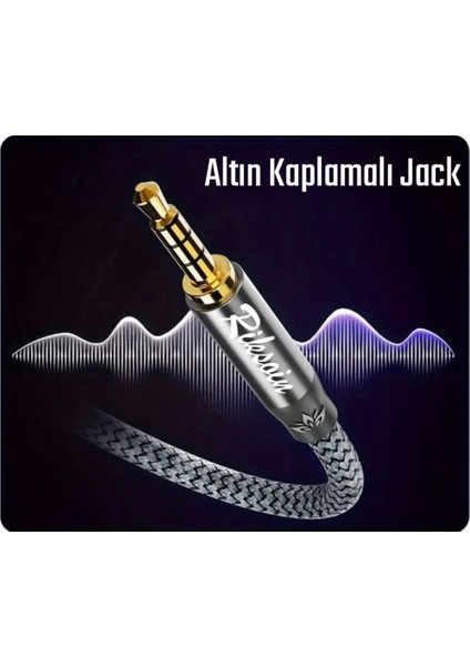 3-Metre 3.5mm To 2 Rca Aux Ses Kablosu 3.5mm Jack Rca Ayırıcı Aux Hi-Fi Ses Teknolojisi Hasır Örgülü Sağma Kablo Orjinal