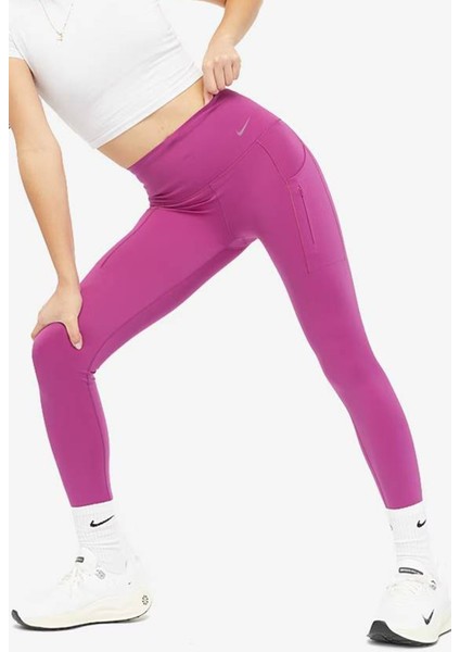 Go Firm Support High Rise Full Length Kadın 6 Cepli Lazer Kesim Antreman Taytı Fuşya