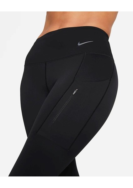 Go Firm Support Mid Rise Cropped Training Kadın Crop Tayt Siyah