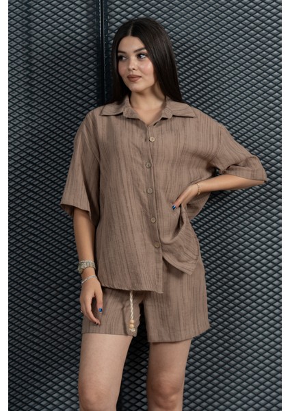 Keten Oversize Gömlek 70039