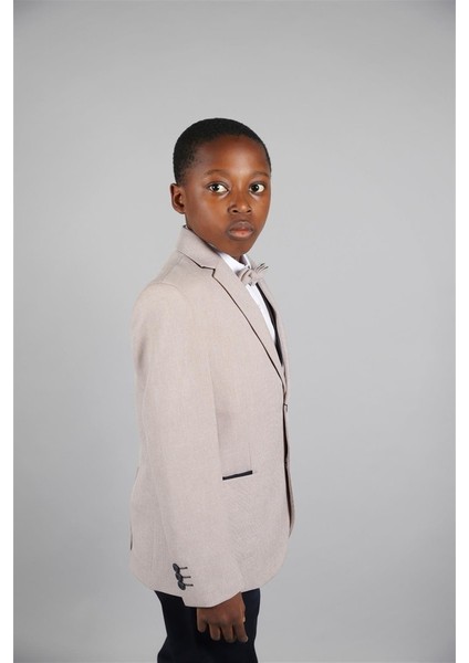 09 - 14 Yaş Erkek Çocuk Bej Keten Ceketli Takım fırsatları