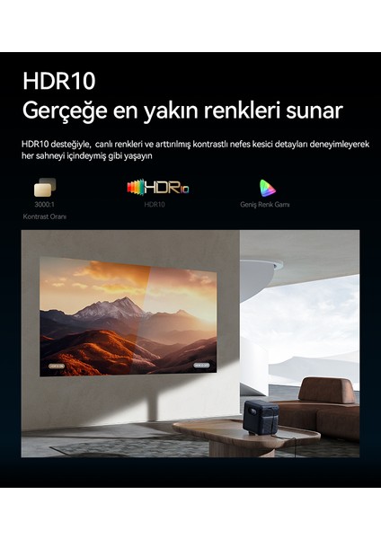 Mozart 1 Pro Akıllı Projeksiyon Cihazı – 1200 ANSI, Google TV, HDR, MEMC, Lisanslı | 2025 Yeni Versiyon fırsatları