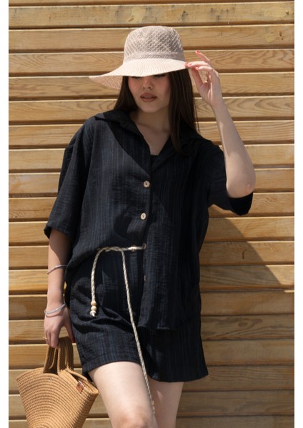 Keten Oversize Gömlek 70039