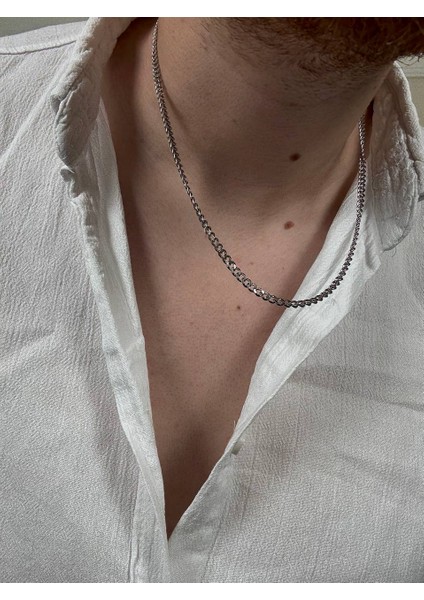 Erkek Silver Paslanmaz Çelik Zincir Kolye Renk Atmaz Solma Yapmaz Unısex Solmaz Kombinlenebilir modelleri