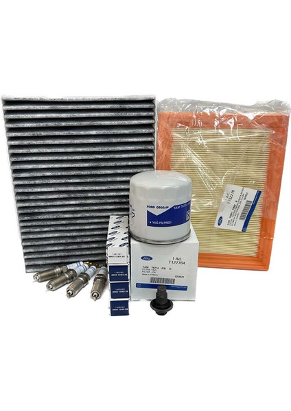 Ford Fiesta 1.4 1.6 Benzinli Filtre Bakım Seti 2002-2008 Hava+Yağ+K.polen Filtresi+Buji Seti