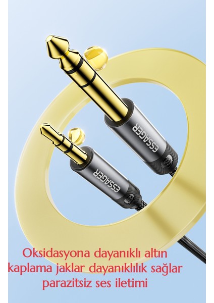 1.20 Metre. 3.5mm To 6.5mm Ses Kablosu Hi-Fi Ses Teknolojisi+Dac Çip+Hasır Örgülü Sağlam Trs Jack Aux Stereo Ses Kablosu indirimleri