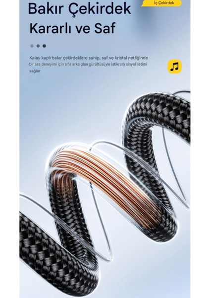 1.20 Metre. 3.5mm To 6.5mm Ses Kablosu Hi-Fi Ses Teknolojisi+Dac Çip+Hasır Örgülü Sağlam Trs Jack Aux Stereo Ses Kablosu