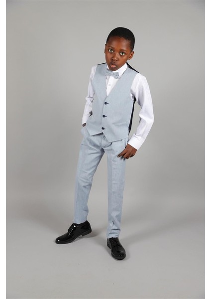 03 - 14 Yaş Erkek Çocuk Mavi Yaka Detaylı Ceketli Takım fiyatları