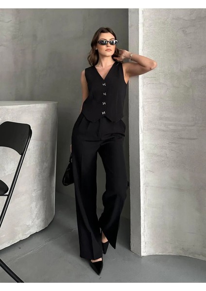 Kurdele Düğmeli Tasarım Yelek Pantolon Takım Premium Kalite fiyatları