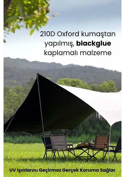 Güneşlik Tente Plaj, Kamp Dayanıklı Oxfor Kumaş Su Geçirmez Gölgelik Çadır 600*300 cm