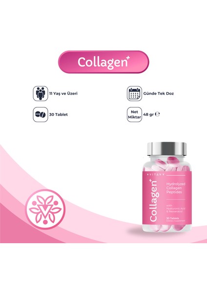Collagen & Hyaluronic Acid & Resveratrol (1X30 Tablet) ve Methylcobalamin B12 Vitamini Sprey (10 Ml) fırsatları