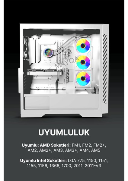 Hydra AHD360W Argb Aynalı Fan 360MM Sonsuzluk Aynalı Beyaz Sıvı Soğutma fırsatları
