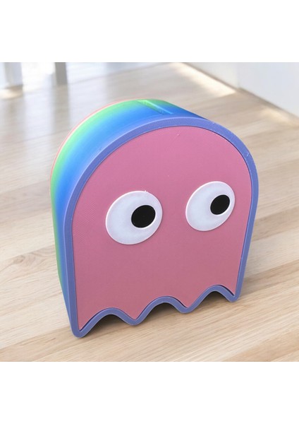 Pac-Man Tarzı Hayalet Kumbara - Gökkuşağı (Rainbow) | Kabuk Factory Tasarımı modelleri