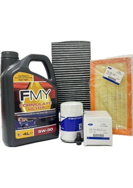 Ford Focus 1 1.6 Benzinli Filtre Bakım Seti 1998-2005 Hava+Yağ+Karbonlu Polen Filtresi+Motor Yağı