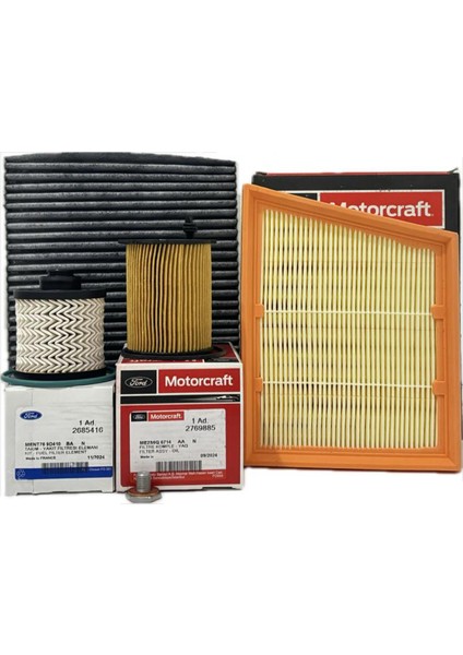 Ford Fiesta 1.5 Tdci Dizel Filtre Bakım Seti 2017 Sonrası Hava+Yağ+K.polen+Yakıt Filtresi