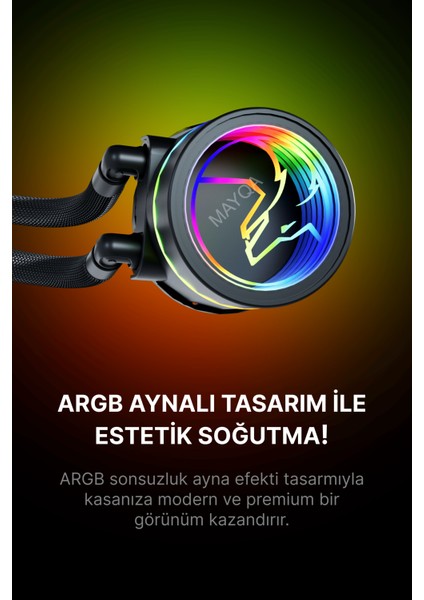Hydra AHD360B Argb Aynalı Fan 360MM Sonsuzluk Aynalı Siyah Sıvı Soğutma fiyatları